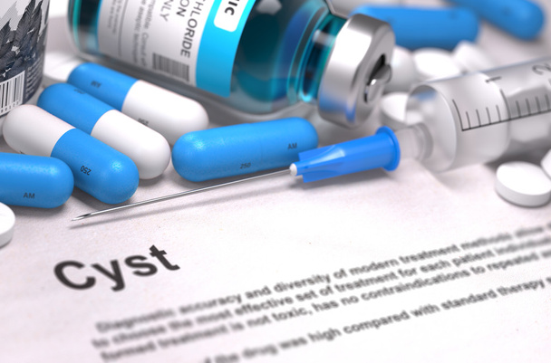Diagnosis - Cyst. Medical Concept. 3D Render. - Photo, Image