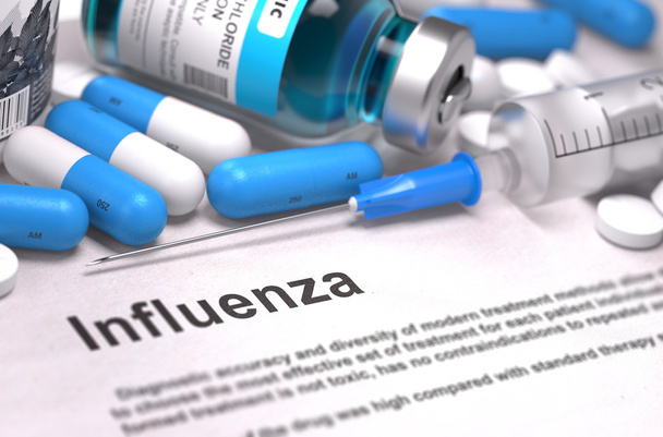 Diagnosis - Influenza. Medical Concept. - Foto, afbeelding