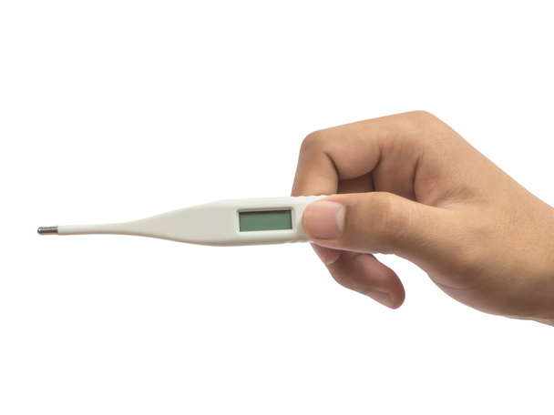 Hand bedrijf digitale thermometer - Foto, afbeelding