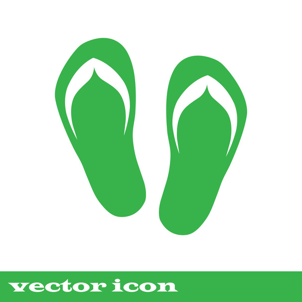 Ζευγάρι σανδάλια. πράσινο εικονίδιο - Διάνυσμα, εικόνα