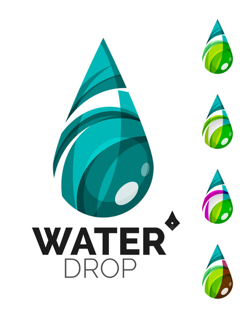 Set of abstract eco water icons - Vector, Image