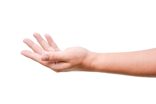 mano de hombre abierto aislado en blanco
 - Foto, imagen