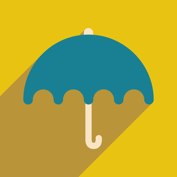 Plochá s ikonou stín a mobilní aplikace deštník - Vektor, obrázek
