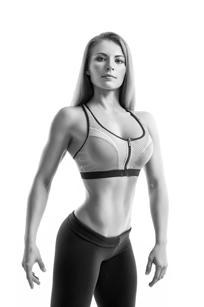 Fitness woman isolated on white background - Fotografie, Obrázek