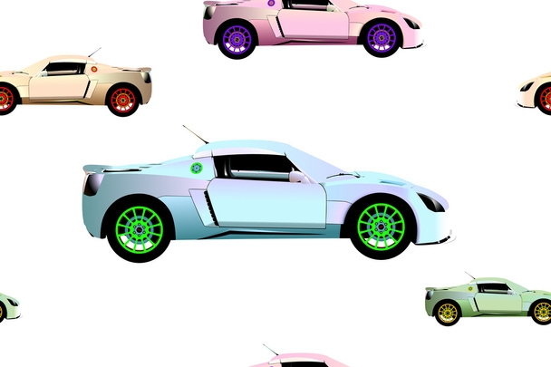 Sport cars pattern - Vector, Image