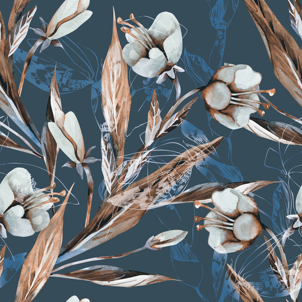 Floral Seamless Pattern - Fotó, kép