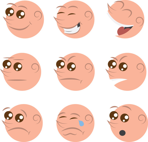 Round Faces - Vector, Image