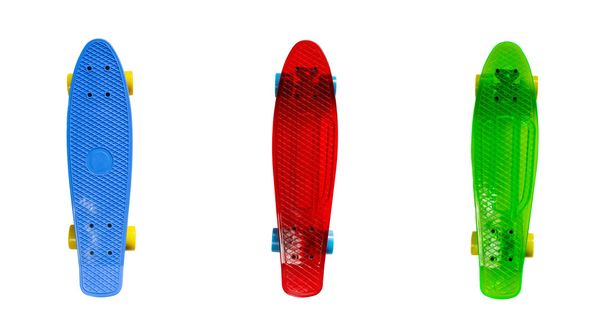 Plastic skateboards isolated on white - Foto, Bild