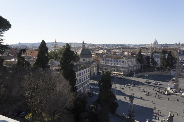 piazza del popolo stadtbild - rom - Foto, Bild