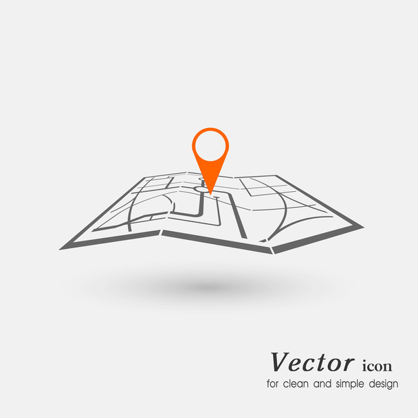 icon gps technologie verlegung einer route reise, tourismus-navigation - Vektor, Bild