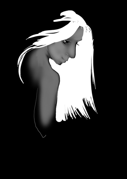 portrait of a young woman with white hair - Foto, afbeelding