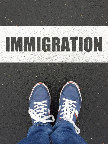 Male sneakers with   immigration - Photo, Image