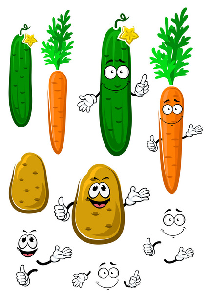 Zanahoria, pepino y patatas
 - Vector, Imagen