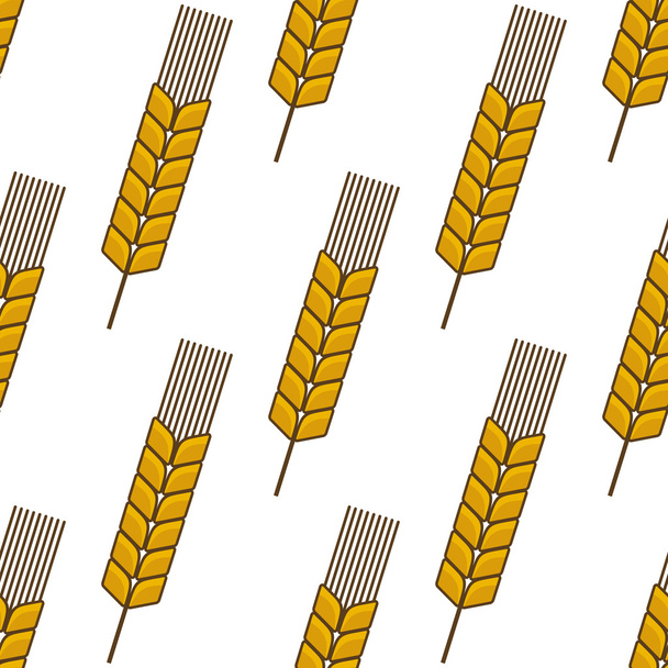 Yellow wheat ears seamless pattern - Vector, Image