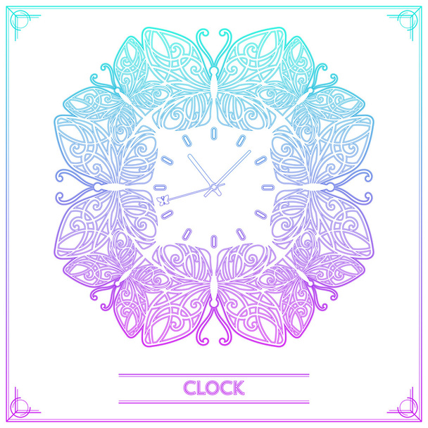 Perokresby hodiny motýl - Vektor, obrázek