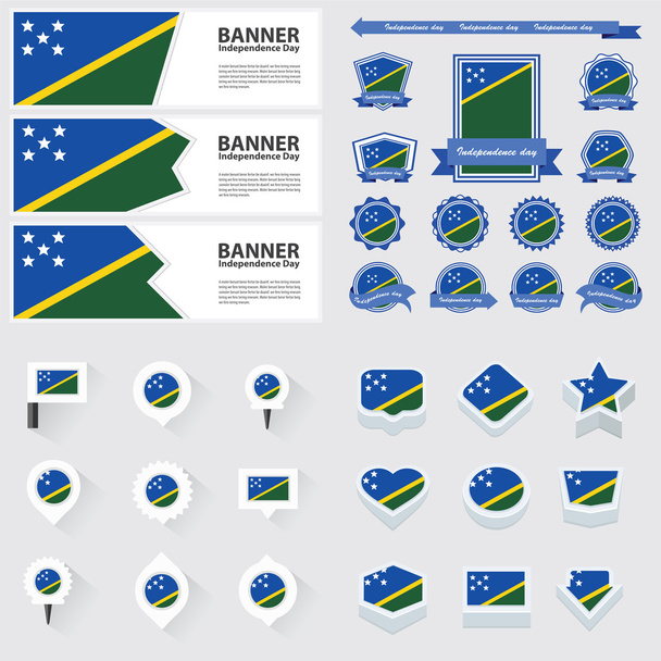 solomon islands independence day, infographic, and label Set. - Vector, Image
