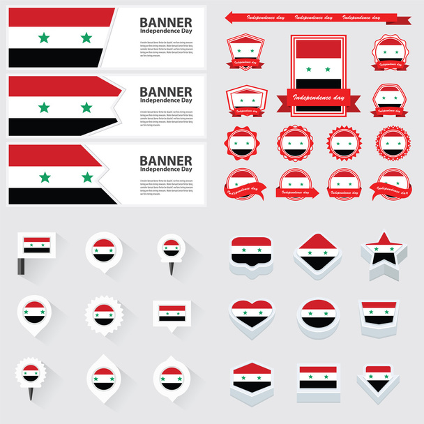 syria giorno dell'indipendenza, infografica ed etichetta Set
. - Vettoriali, immagini