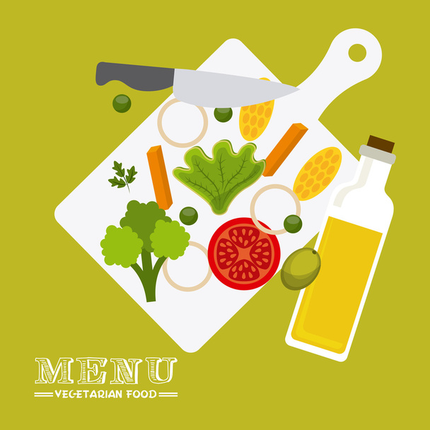 vegetarian menu design - Vector, Image