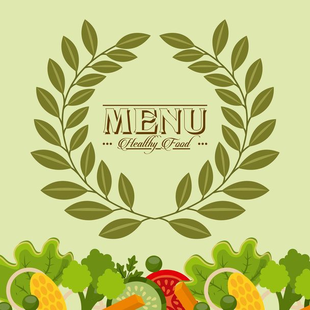 vegetarian menu design - Vector, Image