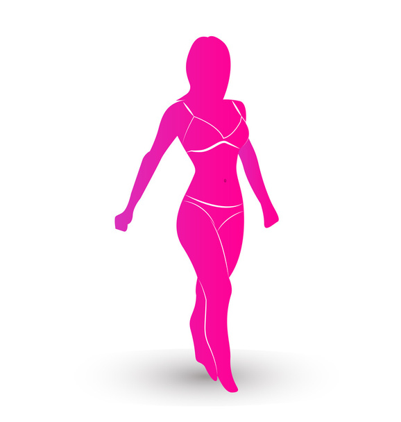 Sexy vrouw silhouet vector pictogram logo - Vector, afbeelding