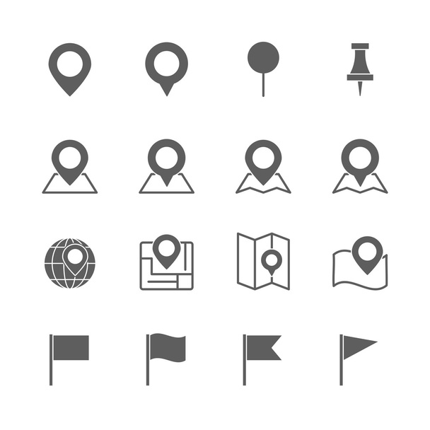 zestaw ikon mapy PIN - Wektor, obraz