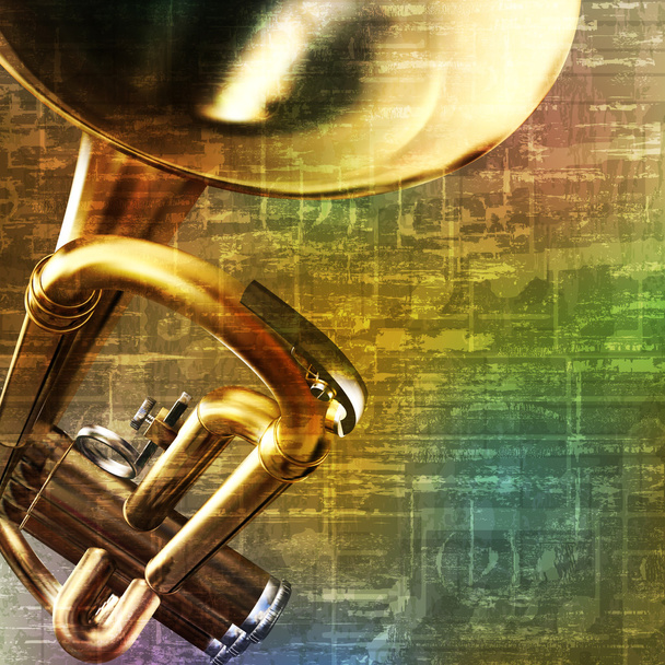 fondo grunge abstracto con trompeta
 - Vector, Imagen