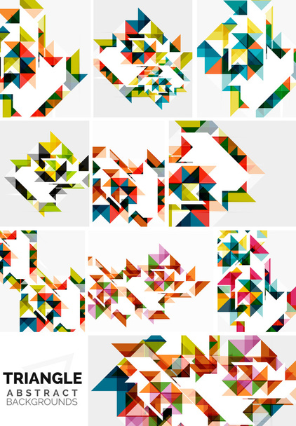 Set of colorful modern triangle pattern - Vektor, kép