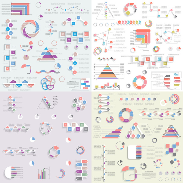 Big set of different infographic elements 3 - Vektor, Bild