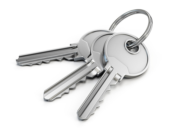 Door keys isolated on white - Фото, изображение