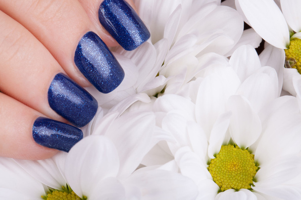 Blue nail polish. - Photo, Image