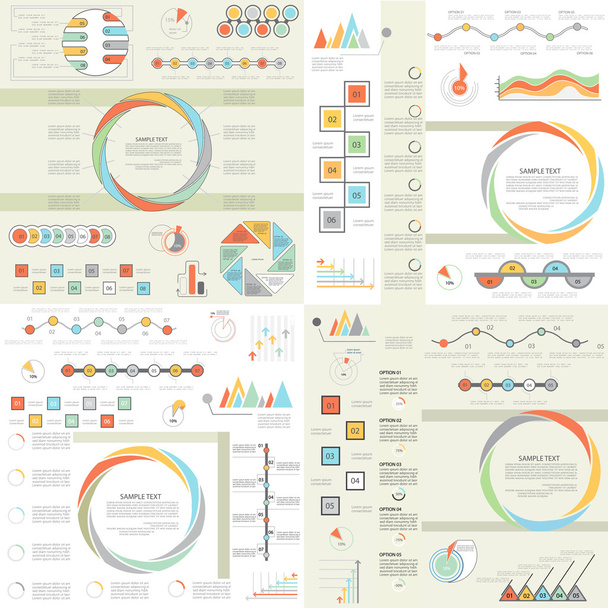 Set of different charts and templates for infographic 4 - Vettoriali, immagini