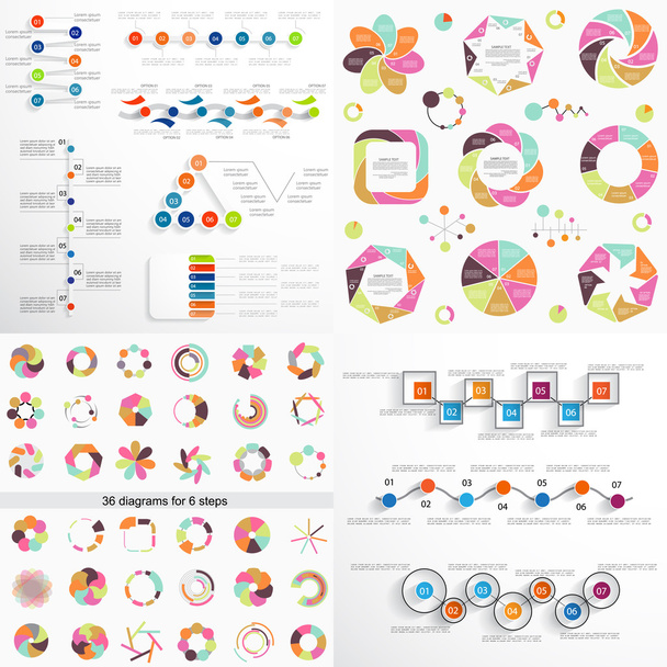 Super big set 4, Infographic elements, Templates for business re - Vettoriali, immagini
