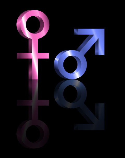 Symbolen voor mannen en vrouwen. - Foto, afbeelding