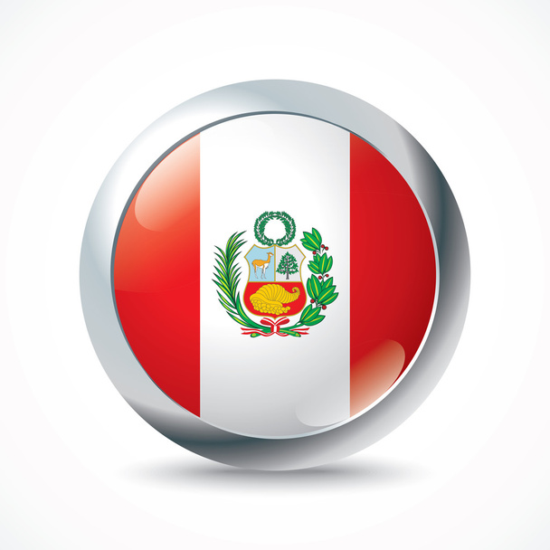 ペルー フラグ ボタン - ベクター画像