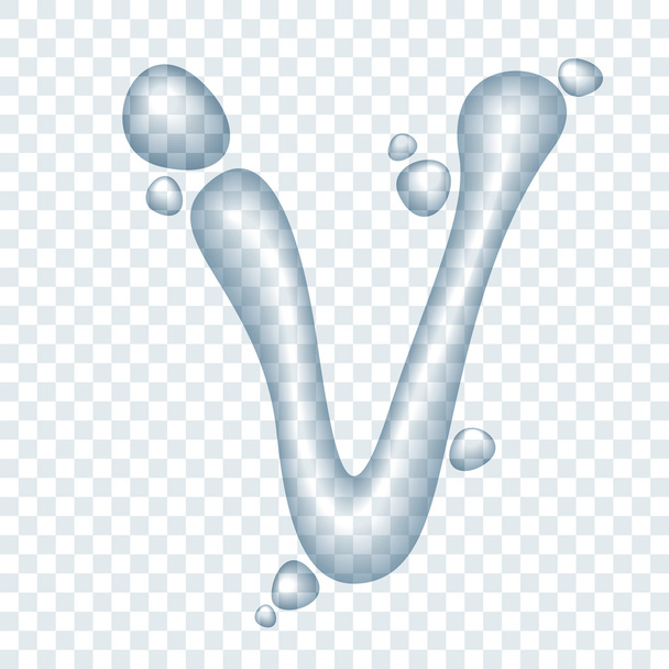 Clear water   ABC. Letter V - Vector, Image