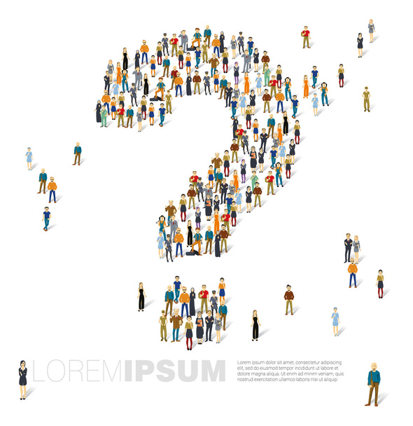 People crowd question mark - Vector, Image