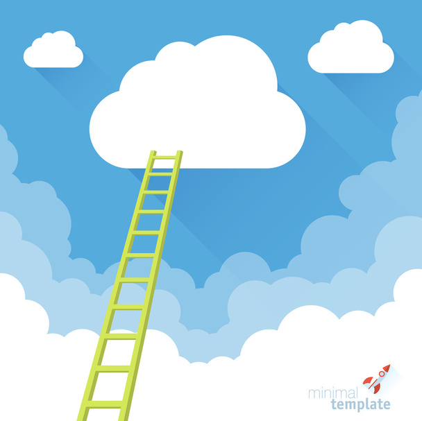 Ladder naar de hemel en cloud - Vector, afbeelding
