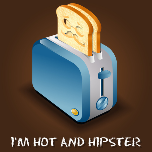toaster and sliced bread with face expression cartoon - Vector, Image