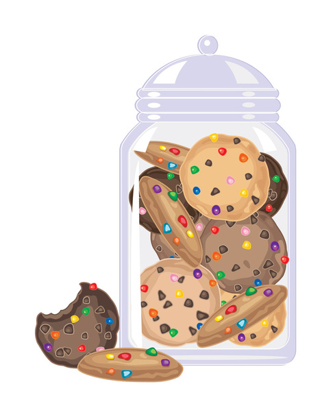 snoep cookies in een pot - Vector, afbeelding