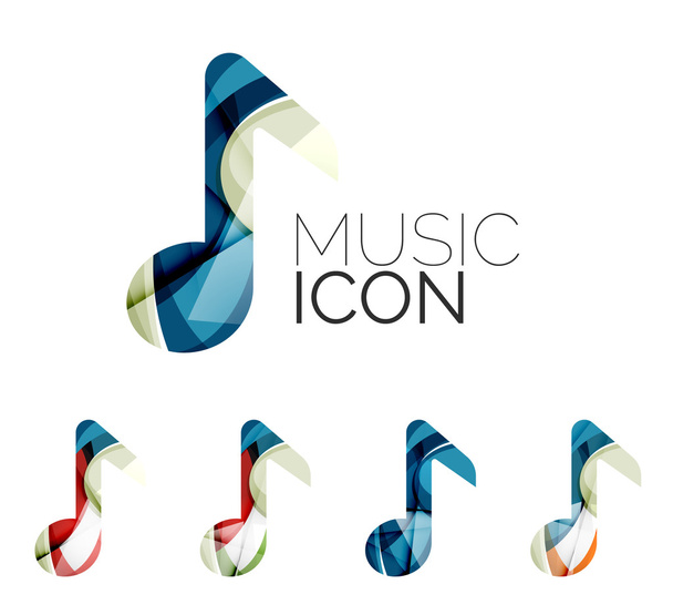 Set of abstract music note icon - Vector, Image