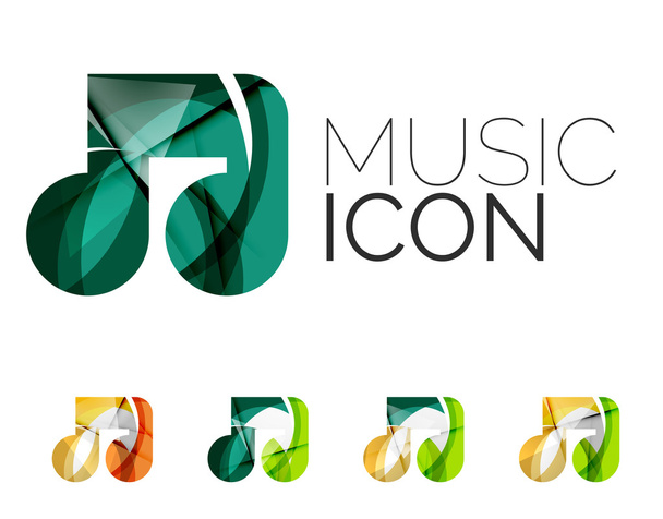 Set of abstract music note icon - Vector, Image
