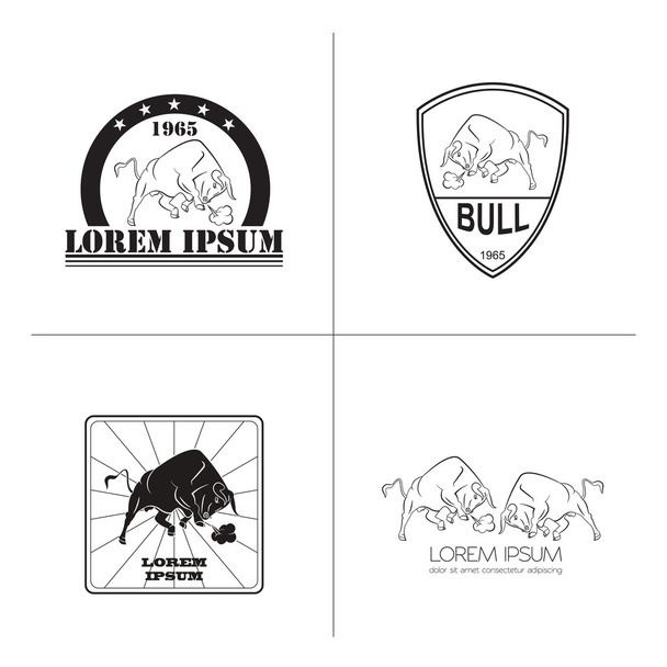 Bull logo and badges templates - ベクター画像