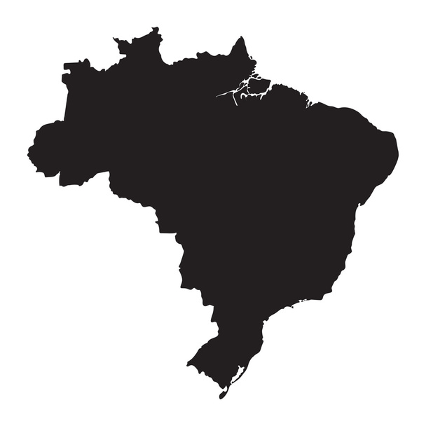 mapa negro de Brasil
 - Vector, Imagen