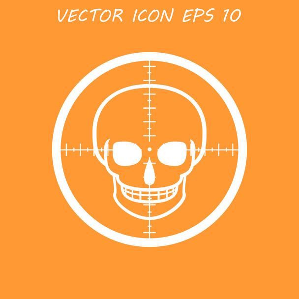 Crosshair icono con un cráneo
 - Vector, Imagen