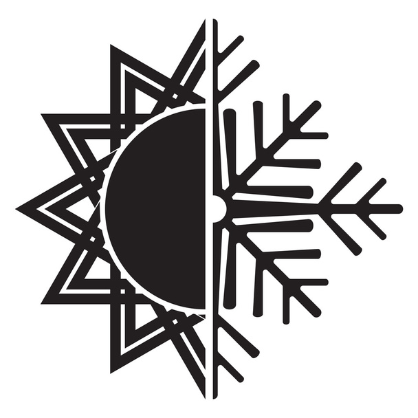 Air conditioning vector icon - summer winter - Vector, Image