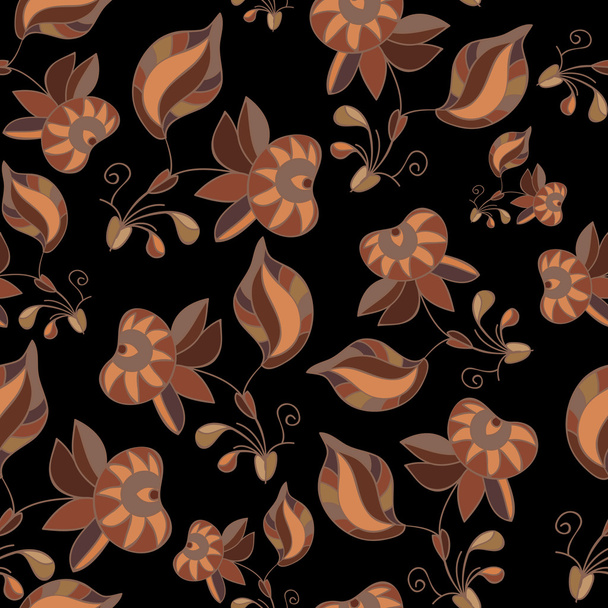 Seamless abstract hand-drawn flowers pattern, floral background. Seamless pattern can be used for wallpaper, pattern fills, web page background,surface textures. Gorgeous seamless floral background - Vetor, Imagem