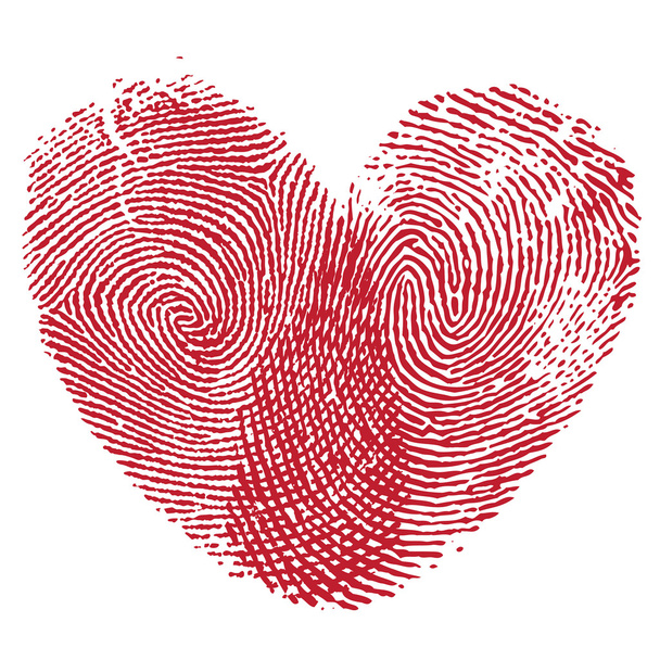 Lip print heart - Vector, Image