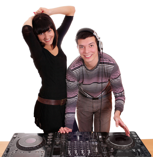 DJ und Mädchen Techno-Party - Foto, Bild