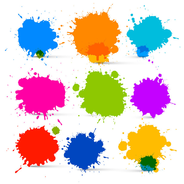 Цветные векторные изолированные пятна - набор всплесков
 - Вектор,изображение