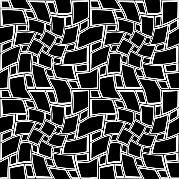 Vektor modern zökkenőmentes geometria minta csavart, fekete-fehér absztrakt geometriai háttér, a nyomtatás, fekete-fehér retro a textúrát, a hippi divat design - Vektor, kép